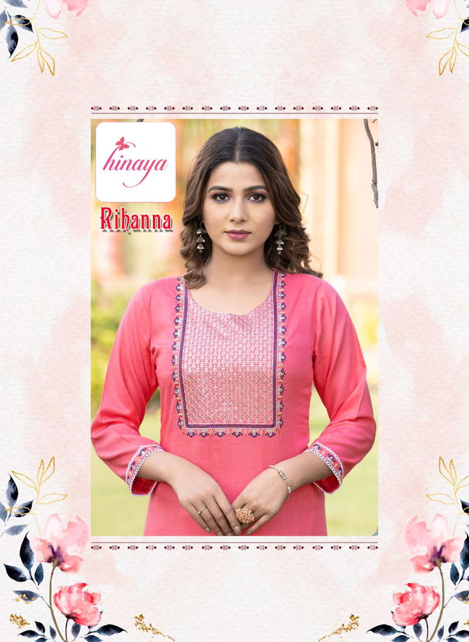 Hinaya Rihanna Fancy Ethnic Wear Wholesale Designer Kurti With Bottom Catalog